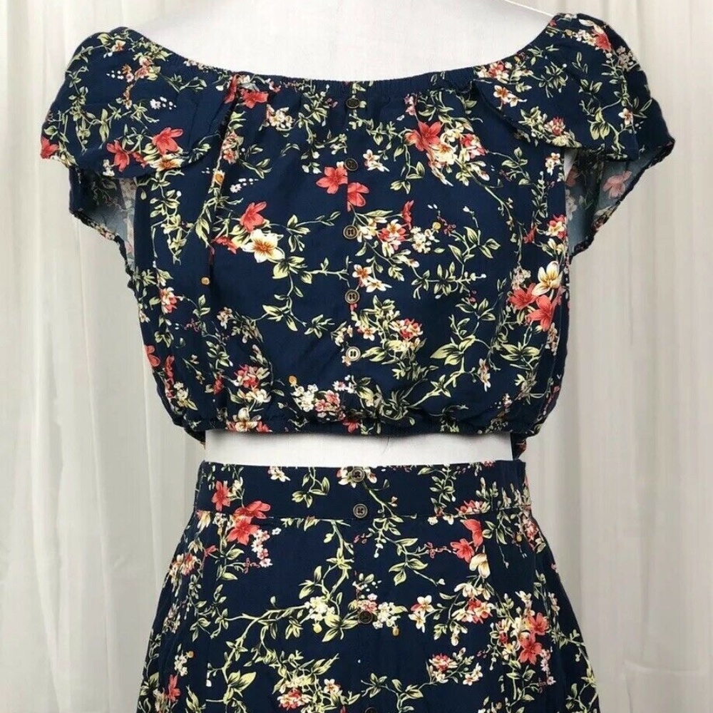 Floral Top and Skirt Set